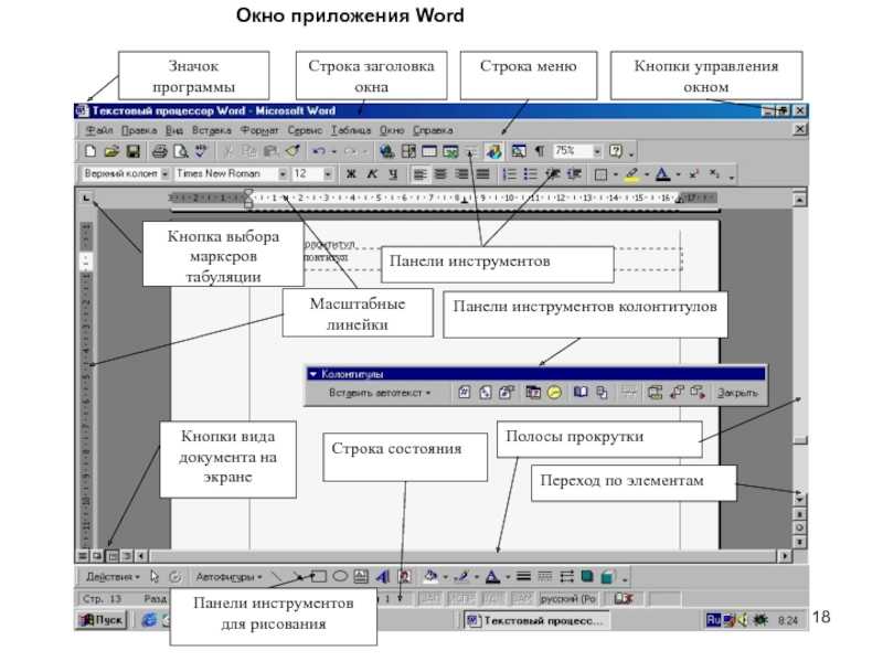 Текстовое окно. Приложение окно текстового редактора. Окно текстового процессора Word. Элементы окна MS Word. Подпишите кнопки панелей инструментов и зон окна редактора Word:.