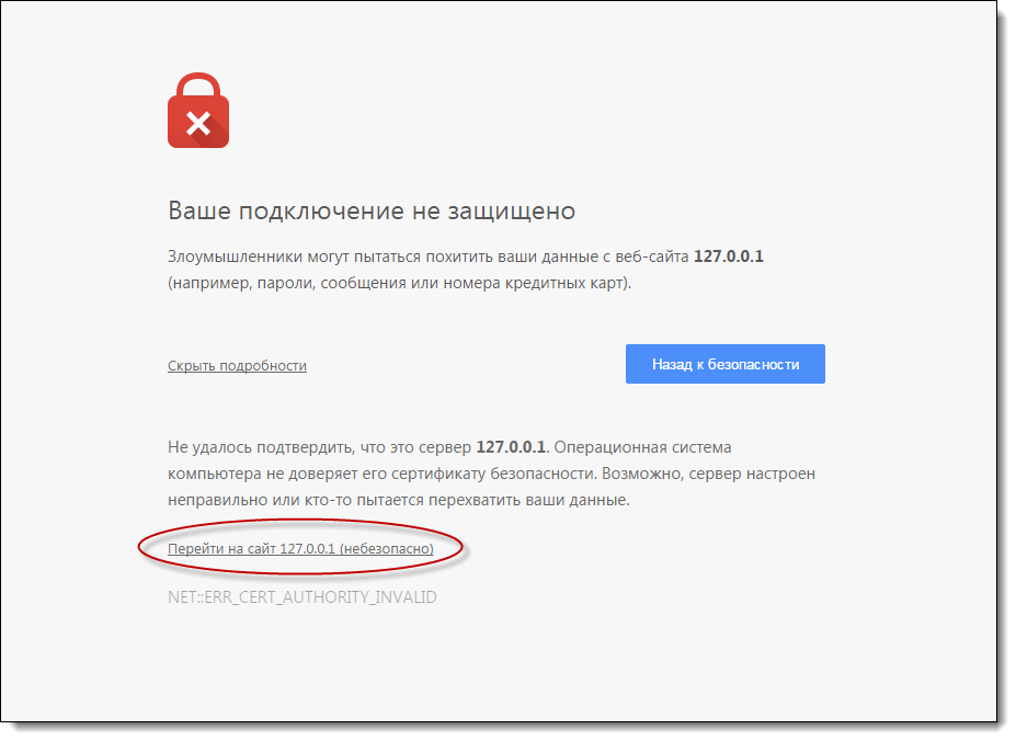 Предупреждение «подключение не защищено» в google chrome по протоколу https - лунная база