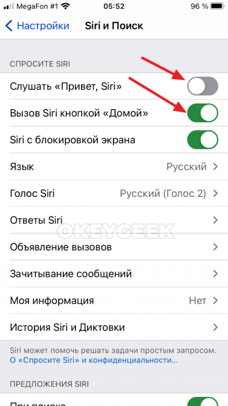 Как отключить управление голосом на iphone