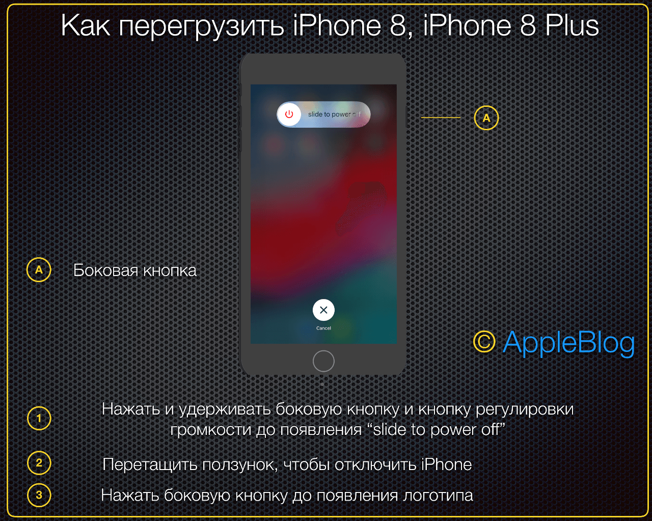 Как перезагрузить айфон 4, 4s, 5, 5s, 5c, 6, 6s, 7, 8 и iphone x