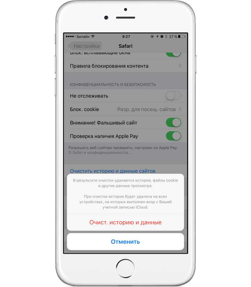 Как очистить историю в телефоне айфон
