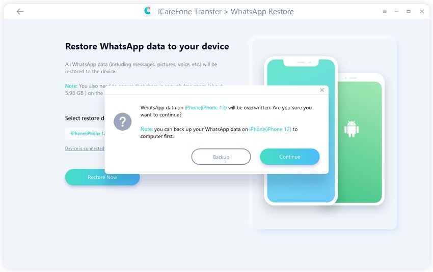 Программа icarefone for whatsapp transfer не видит iphone