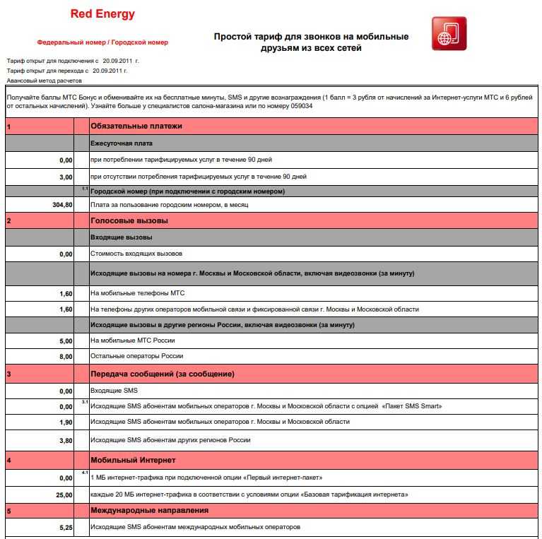 Мтс москва тарифные планы без абонентской платы